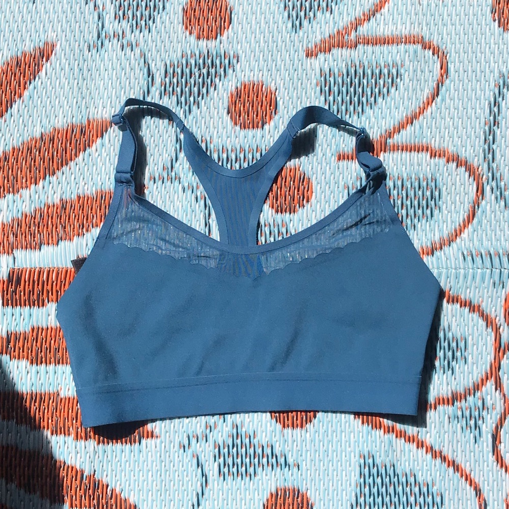 Blue sports bra